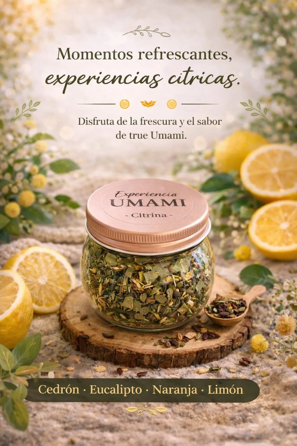 Citrina · Frasco de vidrio · tapa rosa