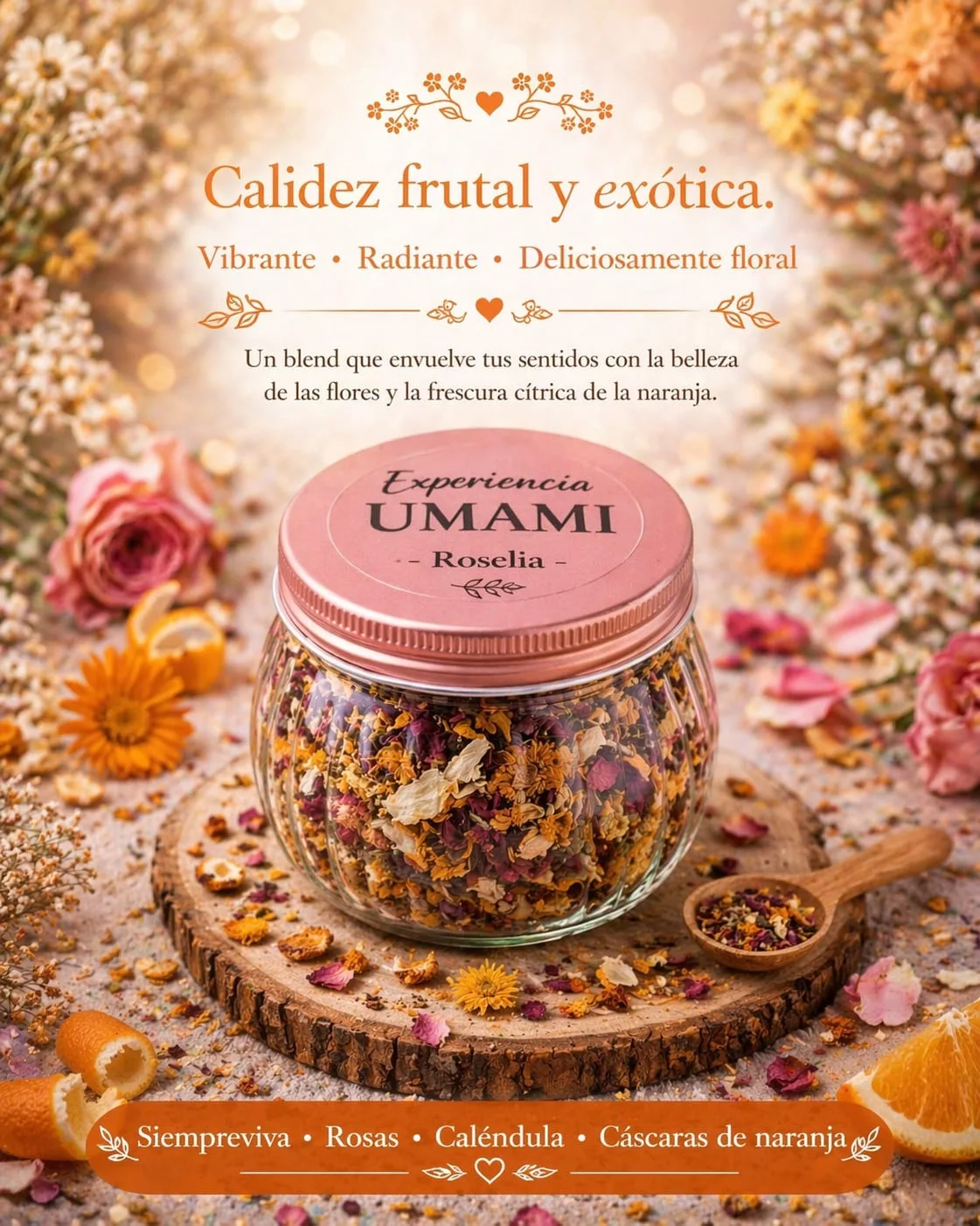 Roselia · Frasco de vidrio · tapa rosa