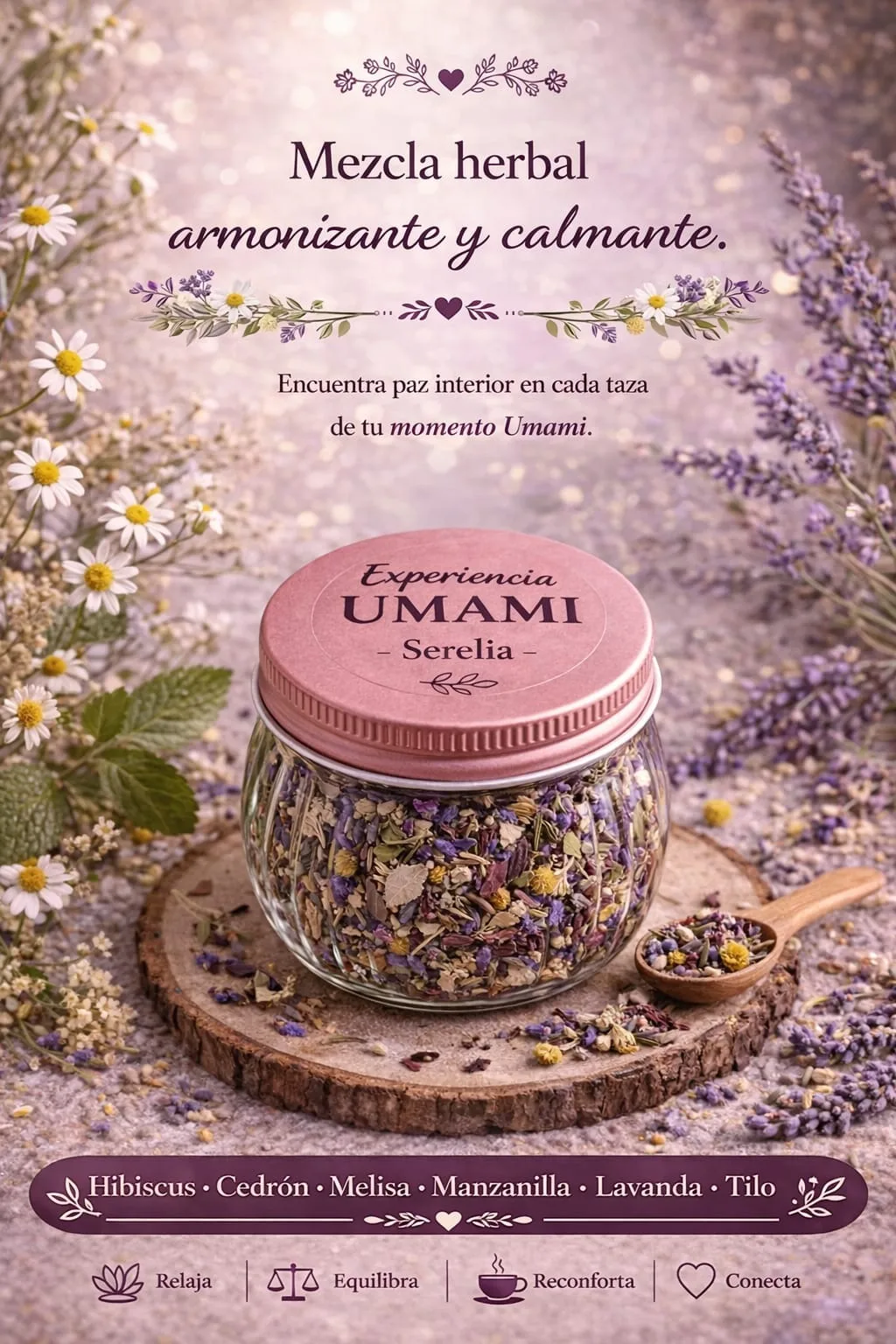 Serelia · Frasco de vidrio · tapa rosa