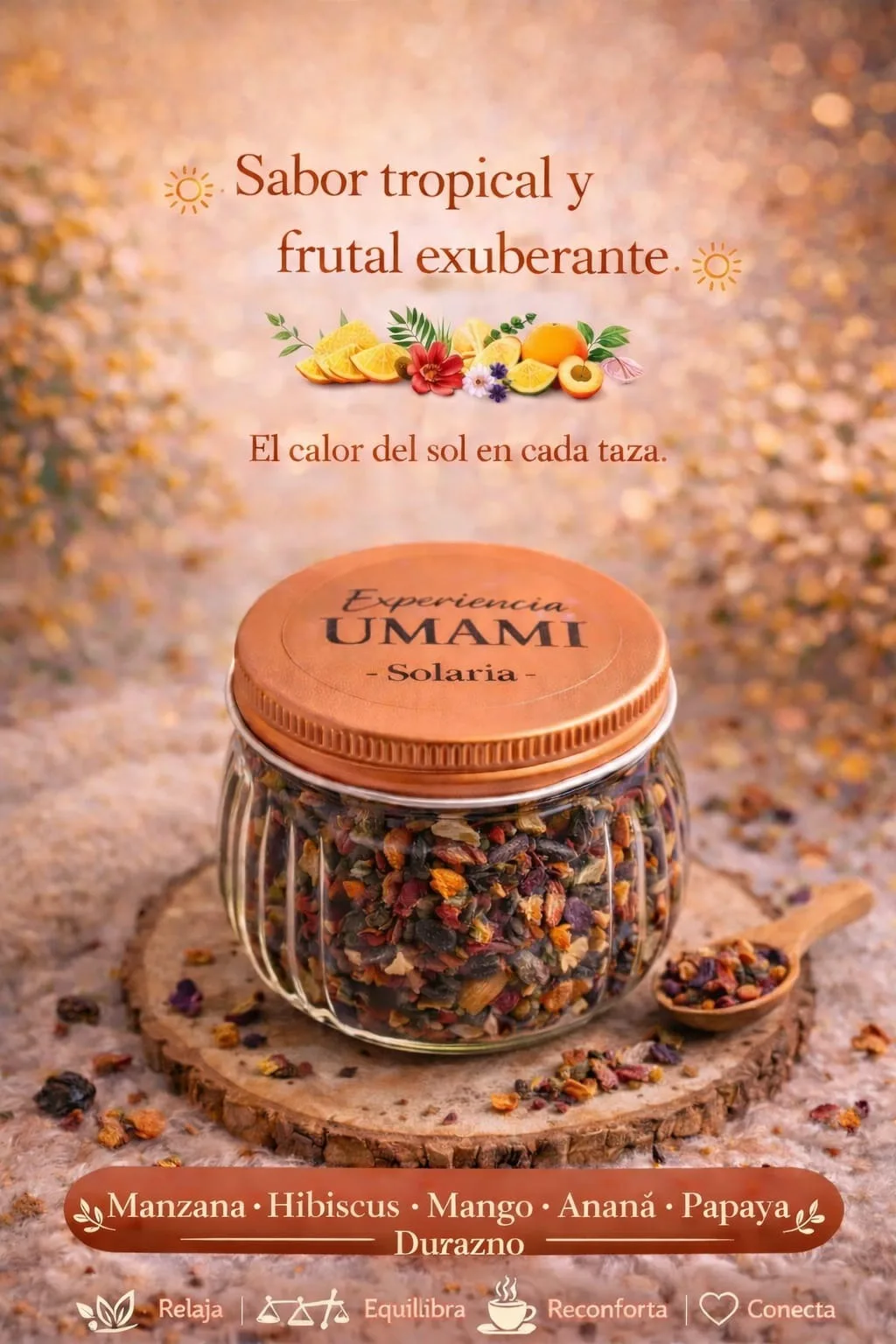 Solaria · Frasco de vidrio · tapa rosa